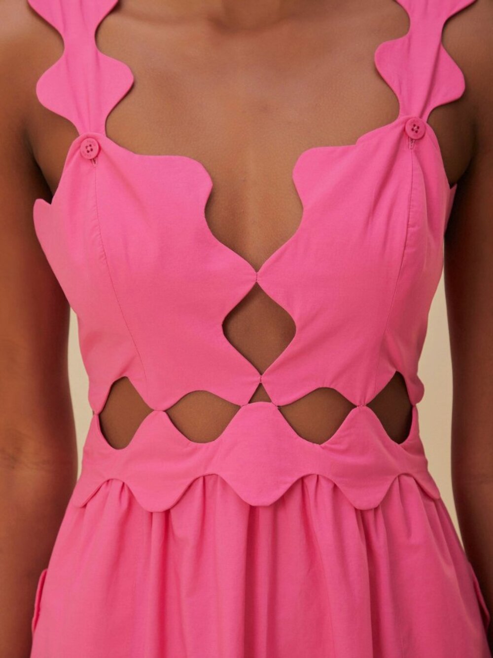Farm Rio Pink Cut-Out Midi Dress XL NWT! - Picture 3 of 10